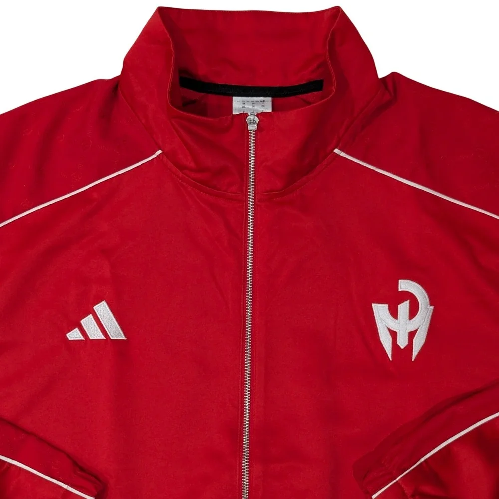 Adidas Mahomes Track Jacket Red White Logo Full Zip Mens Athletic Sportswear 2XL